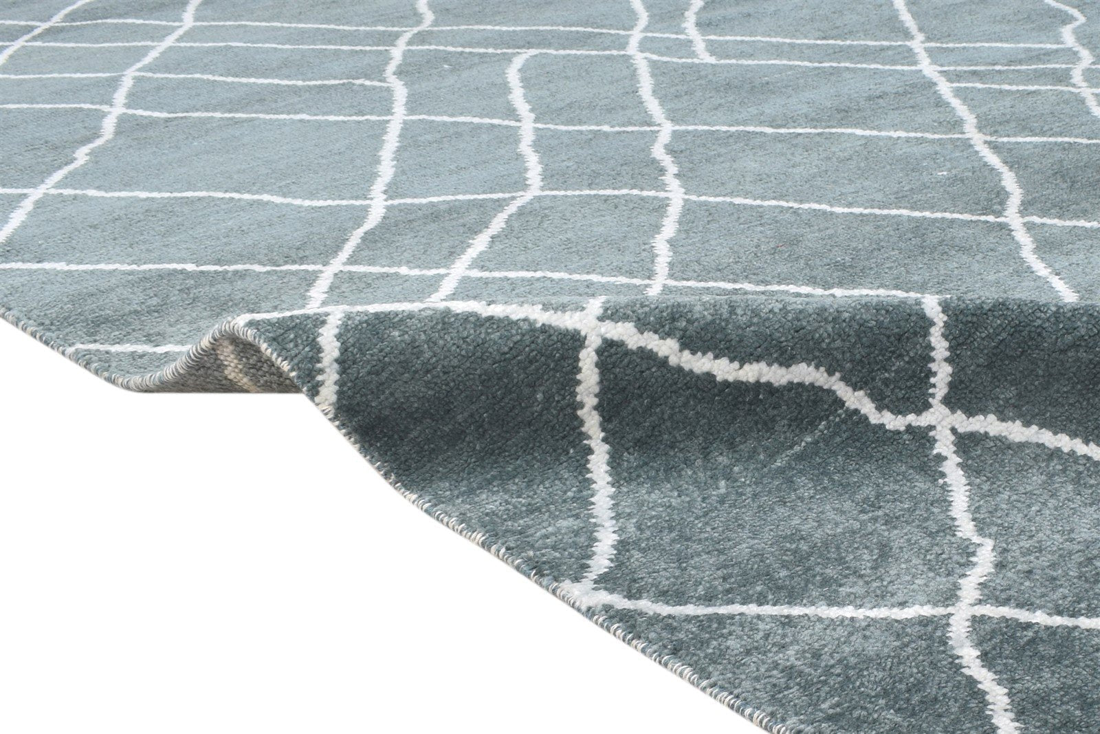 Wool Charcoal Rug 8' X 10' Modern Hand Knotted Moroccan Abstract Large Carpet   7865147555989