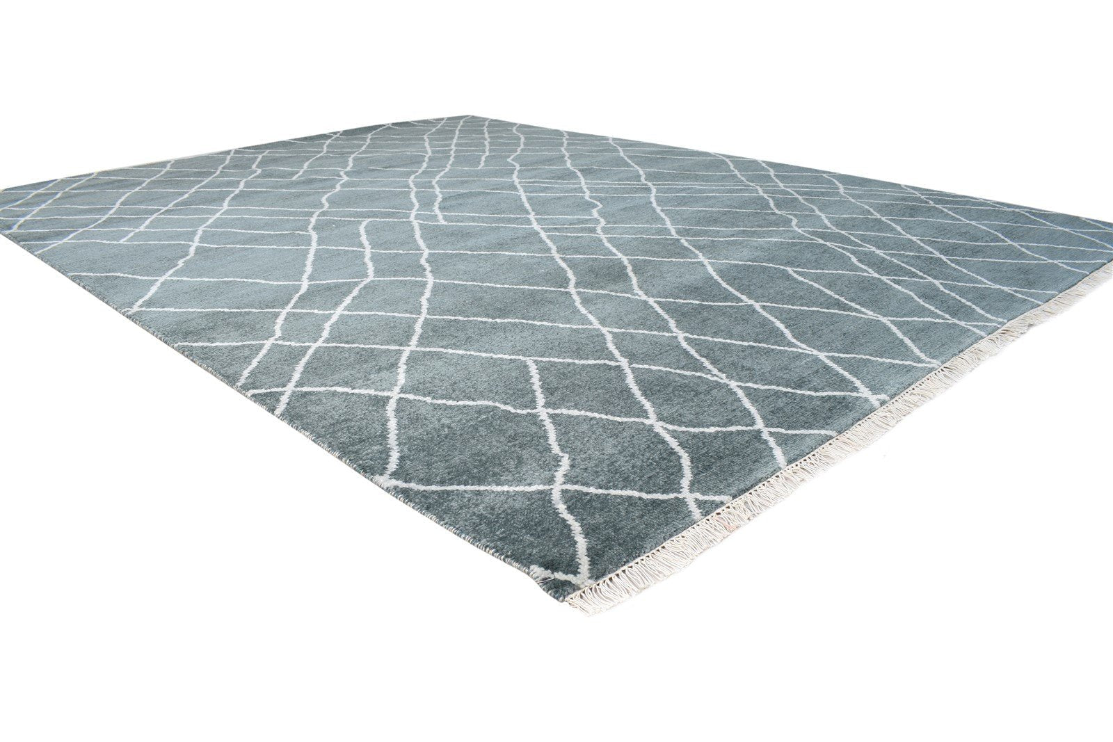 Wool Charcoal Rug 8' X 10' Modern Hand Knotted Moroccan Abstract Large Carpet   7865147555989