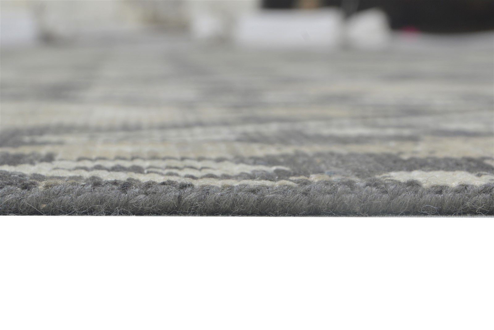 Wool Charcoal Rug 8' X 10' Modern Hand Knotted Moroccan Ikat Large Carpet   7864165695637