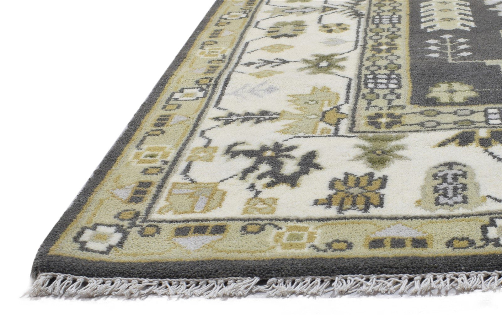 Wool Charcoal Rug 8' X 10' Persian Hand Knotted Oushak Oriental Large Carpet   7864326094997