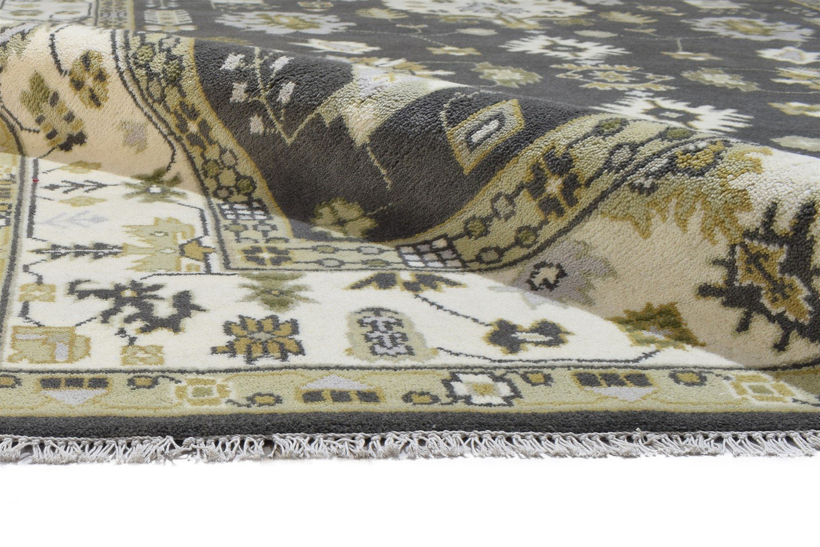 Wool Charcoal Rug 8' X 10' Persian Hand Knotted Oushak Oriental Large Carpet   7864326094997