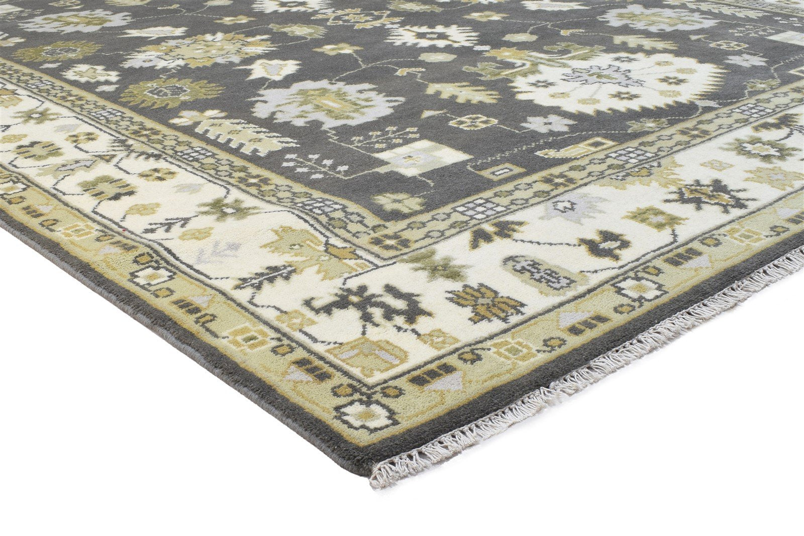 Wool Charcoal Rug 8' X 10' Persian Hand Knotted Oushak Oriental Large Carpet   7864326094997