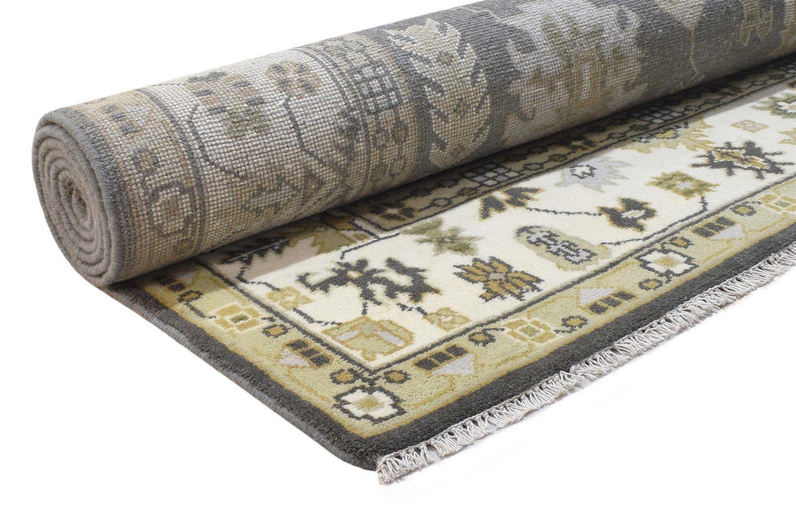 Wool Charcoal Rug 8' X 10' Persian Hand Knotted Oushak Oriental Large Carpet   7864326094997