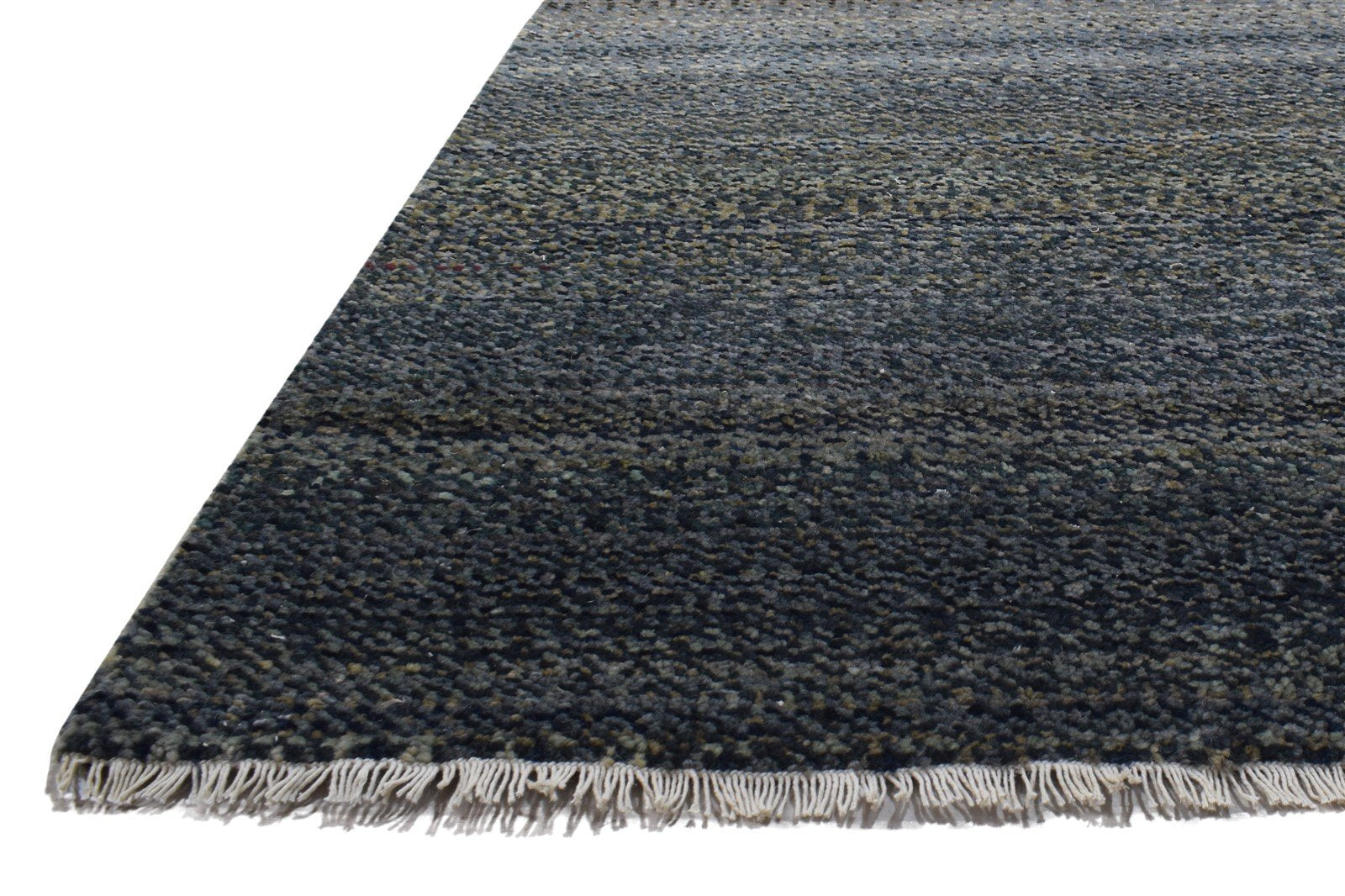 Wool Charcoal Rug 9X12 Modern Hand Knotted Indian Abstract Extra Large Carpet   7864322162837