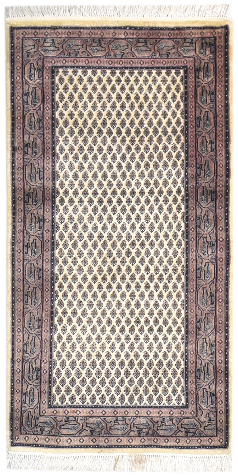 Wool Cream Rug 2'6 X 4' Persian Hand Knotted Bijar Oriental Small Carpet   7864631427221