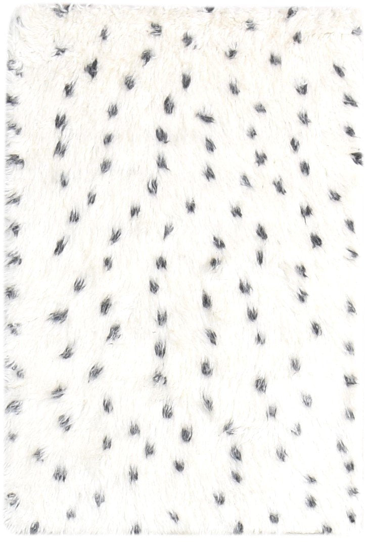 Wool Cream Rug 2' X 3' Modern Hand Knotted Scandinavian Abstract Small Carpet   7865123668117