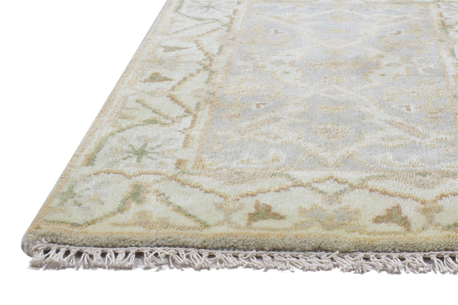 Wool Cream Rug 2' X 3' Persian Hand Knotted Oushak Oriental Small Carpet   7864191746197