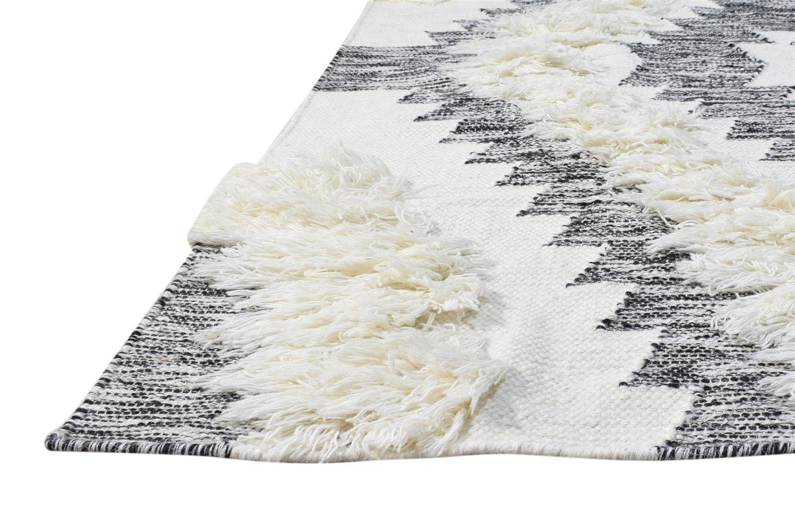 Wool Cream Rug 4' X 5' Modern Hand Woven Scandinavian Diamond Room Size Carpet   7865139495061
