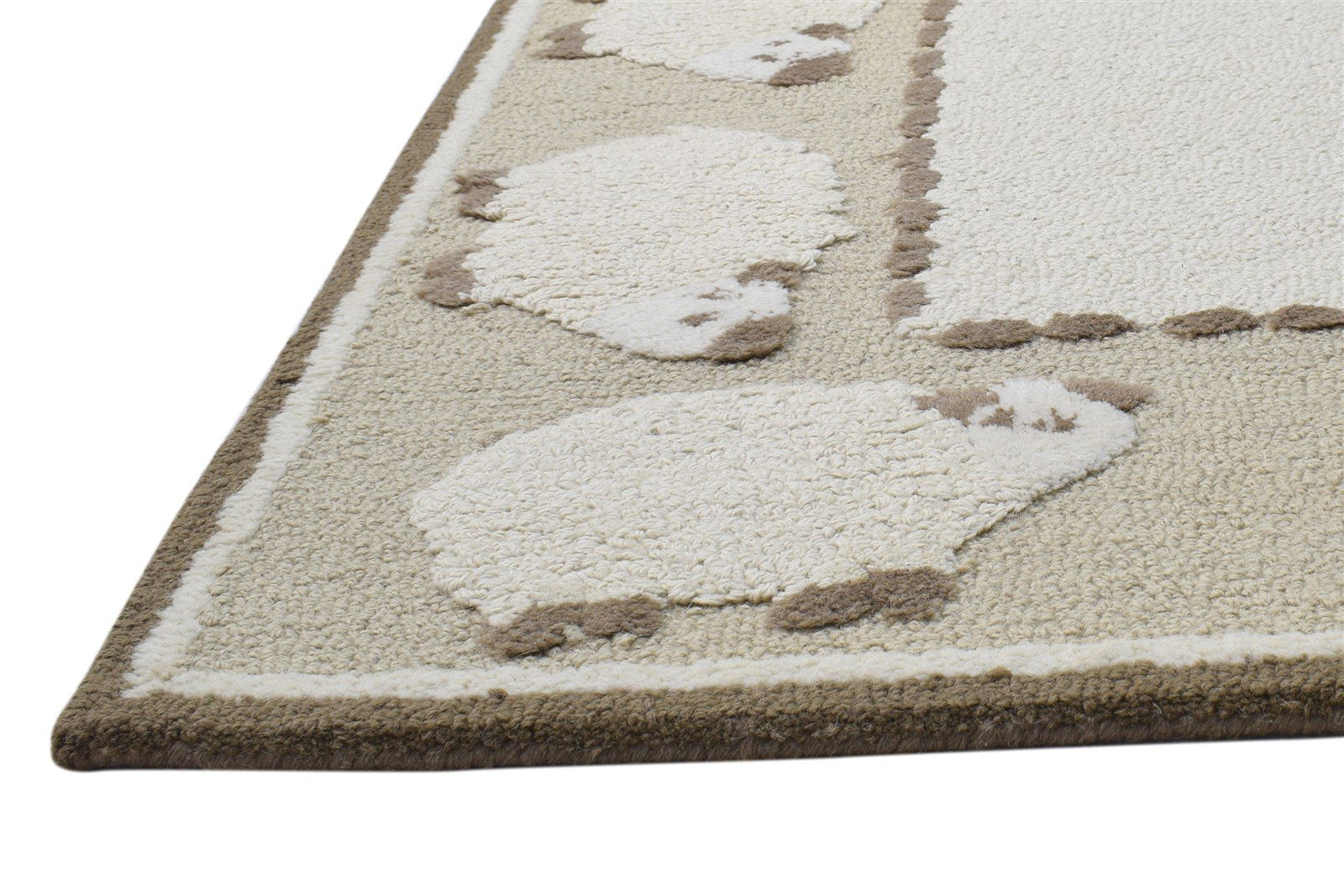 Wool Cream Rug 5' X 7' Modern Hand Tufted Indian Animal Print Room Size Carpet   7864095080597