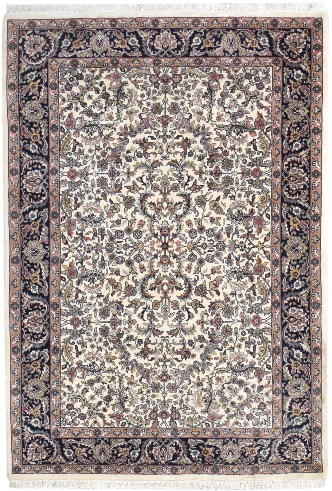 Wool Cream Rug 5' X 7' Persian Hand Knotted Kashan Oriental Room Size Carpet   7864633786517