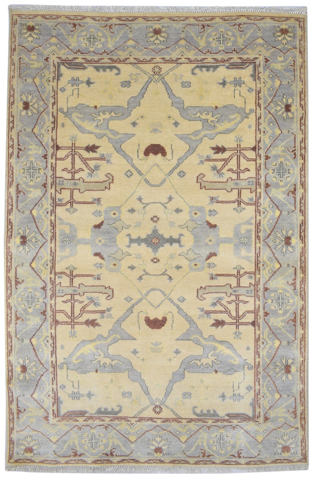 Wool Cream Rug 5' X 8' Persian Hand Knotted Oushak Oriental Room Size Carpet   7864090689685