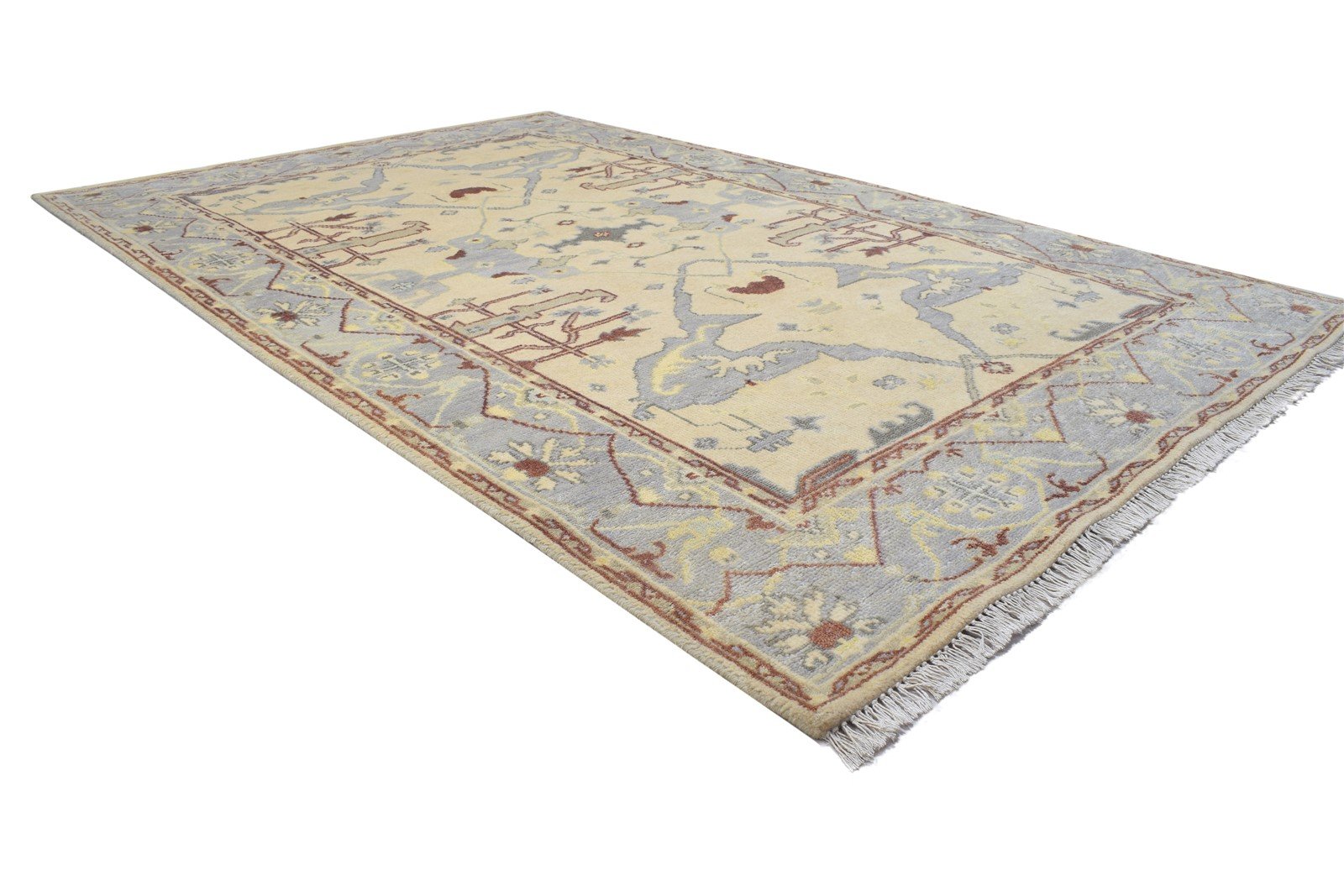 Wool Cream Rug 5' X 8' Persian Hand Knotted Oushak Oriental Room Size Carpet   7864090689685