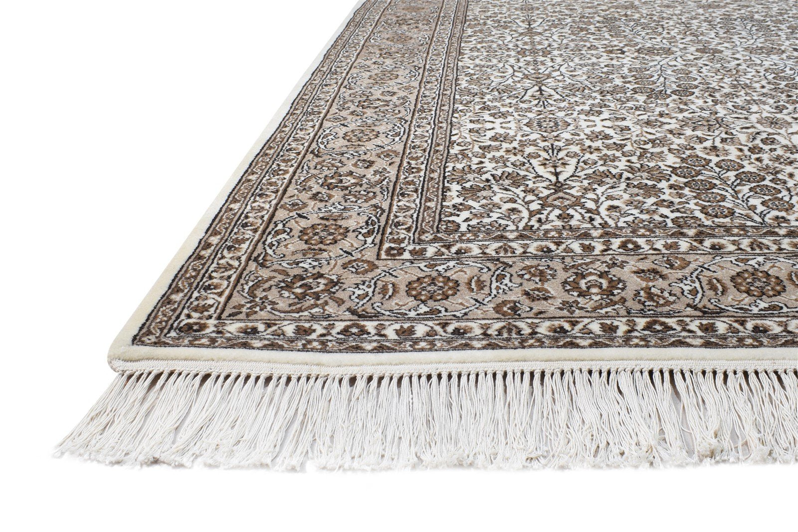 Wool Cream Rug 5' X 8' Persien Hand Knotted Kashan Oriental Room Size Carpet   7865128779925