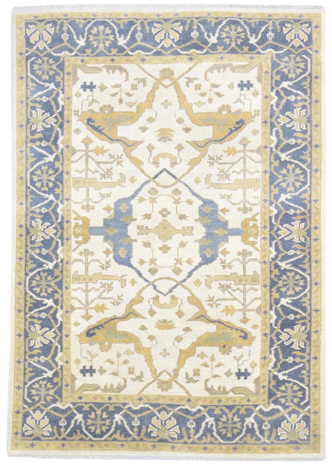 Wool Cream Rug 6' X 9' Persien Hand Knotted Oushak Oriental Large Carpet   7864323801237