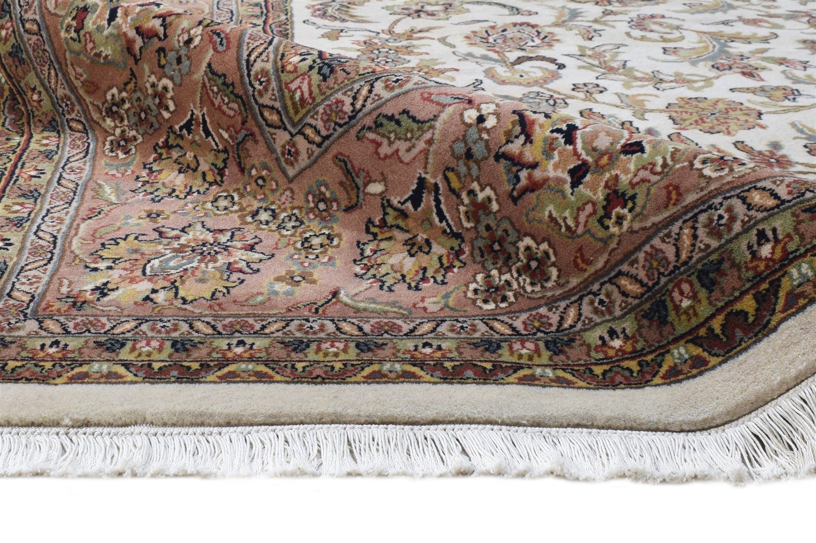 Wool Cream Rug 8' X 11' Persian Hand Knotted Kashan Oriental Large Carpet   7864676647061