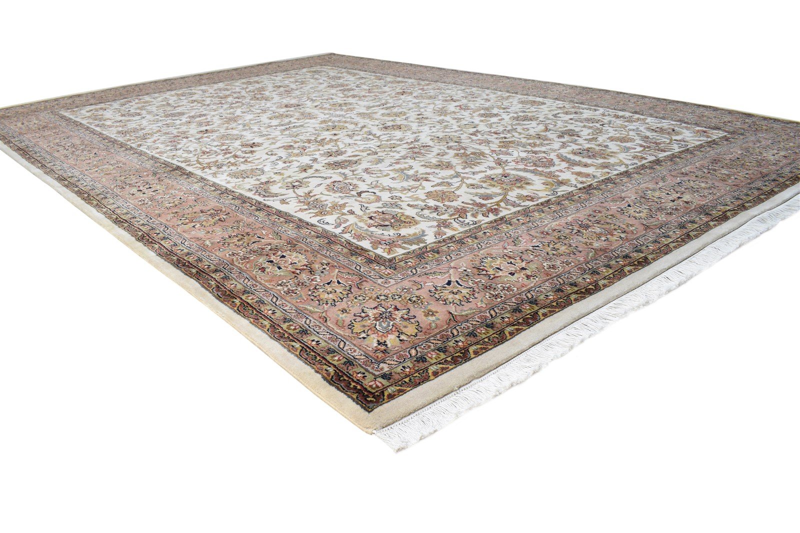 Wool Cream Rug 8' X 11' Persian Hand Knotted Kashan Oriental Large Carpet   7864676647061
