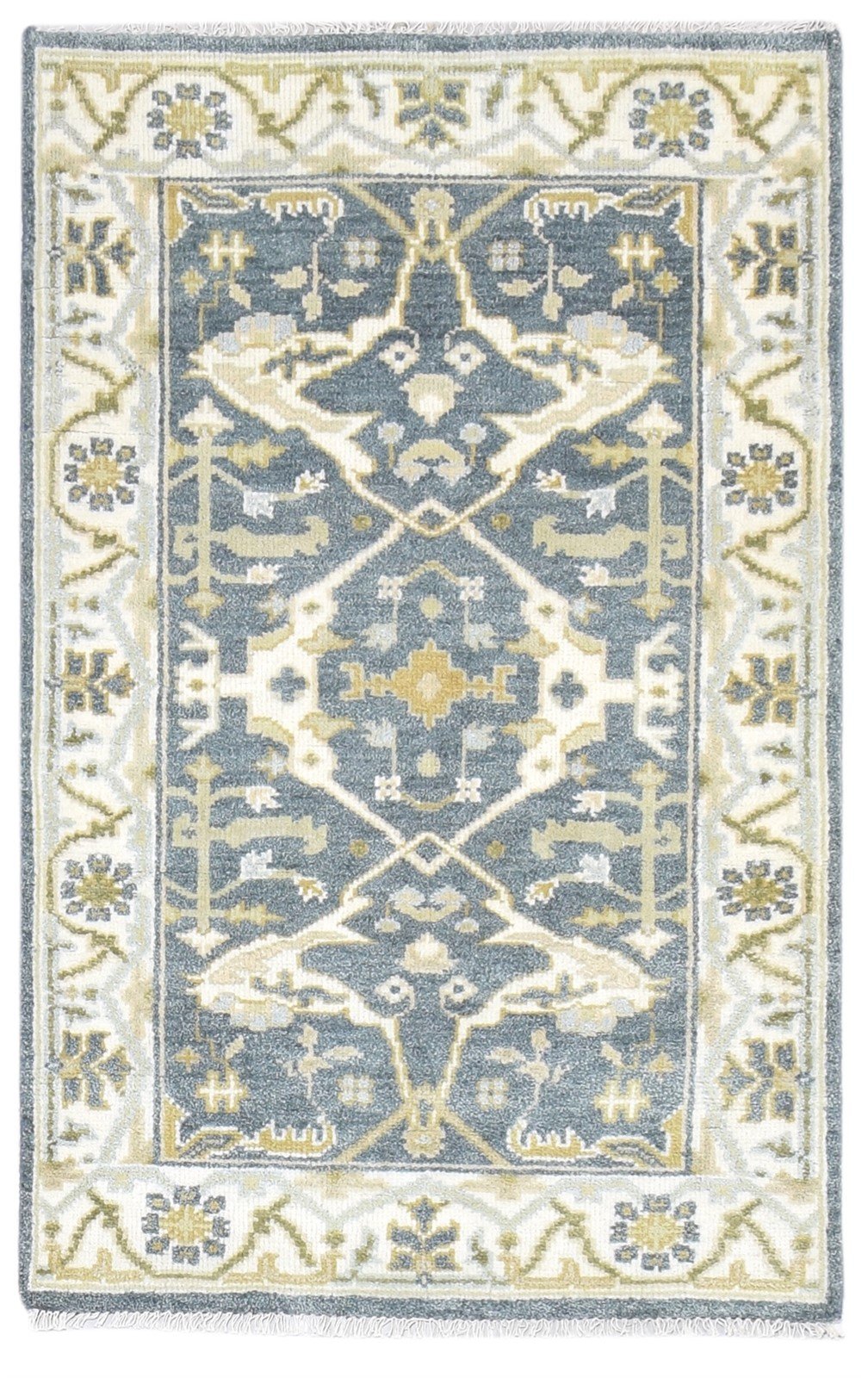 Wool Dark Grey Rug 3' X 5' Persien Hand Knotted Oushak Oriental Room Size Carpet   7864327962773