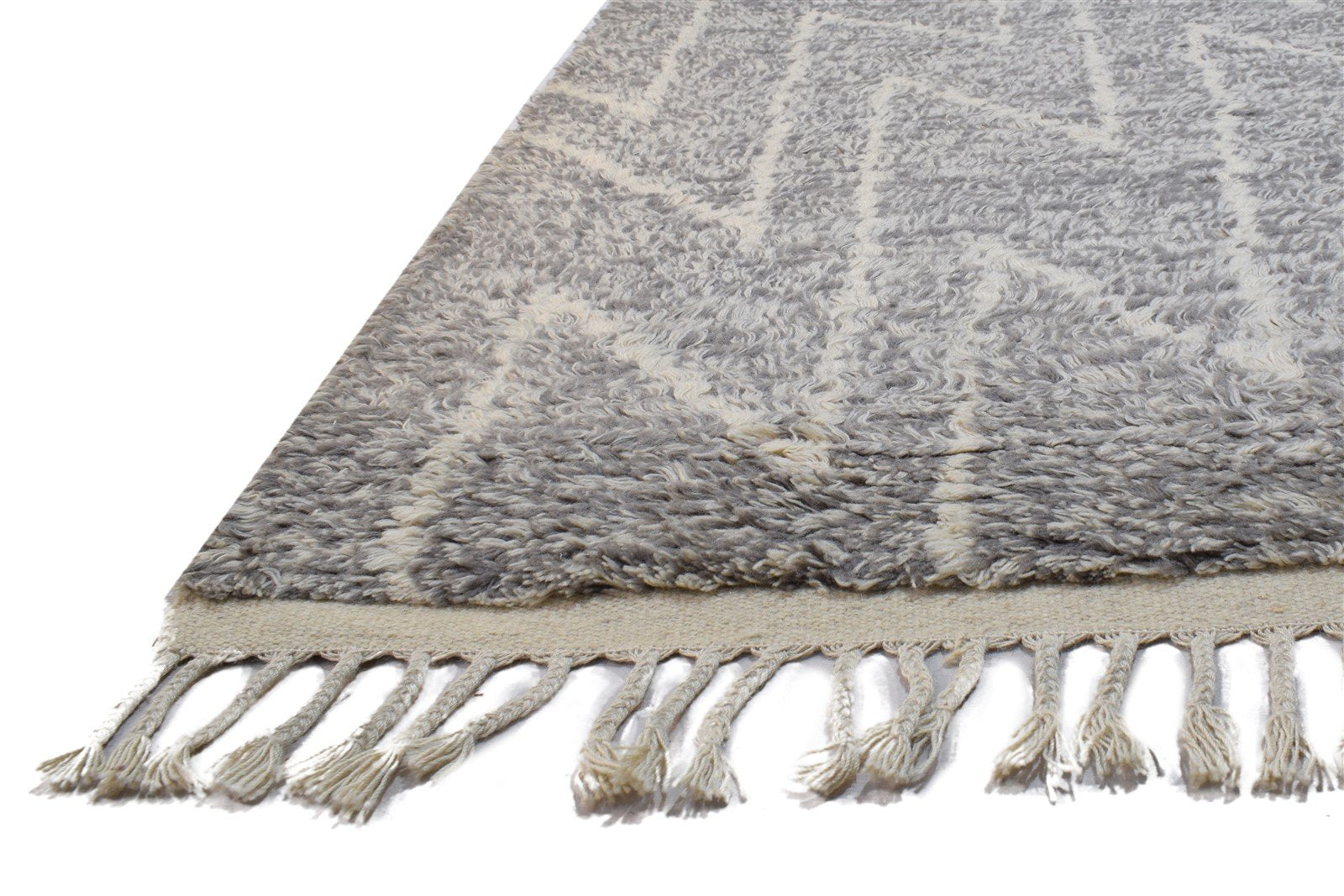Wool Dark Grey Rug 6' X 8' Modern Hand Knotted Moroccan Chevron Room Size Carpet   7864313053333