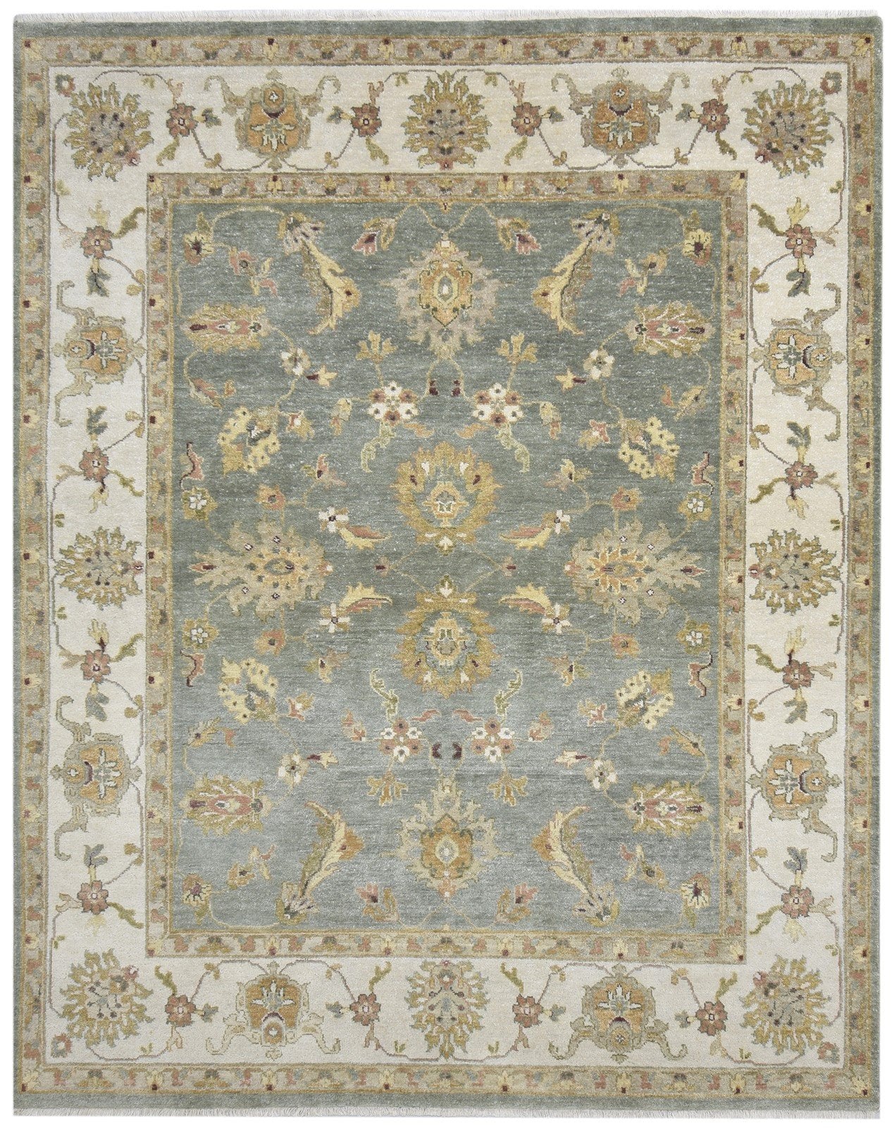Wool Dark Grey Rug 8' X 10' Persian Hand Knotted Oushak Oriental Large Carpet   7864495407253