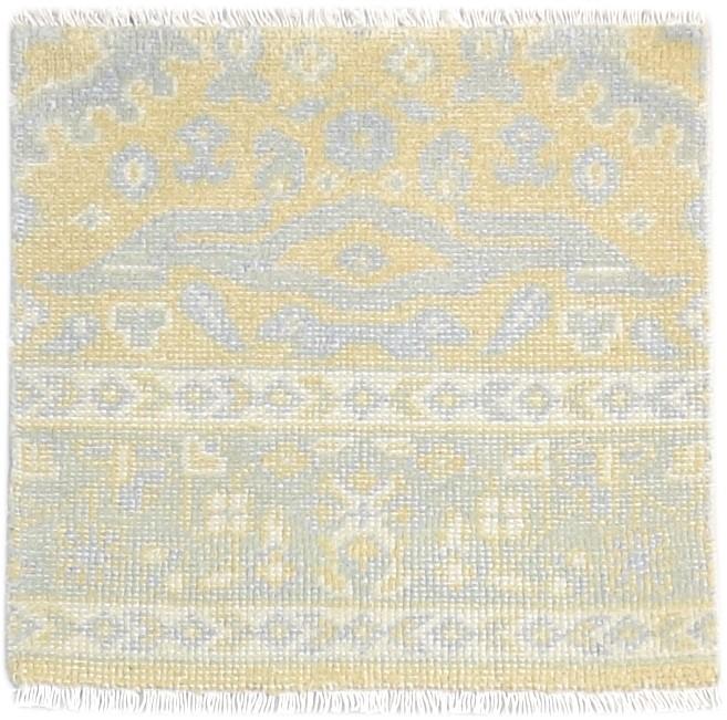 Wool Gold Rug 2' X 2' Persian Hand Knotted Oushak Oriental Small Carpet   7865157419157