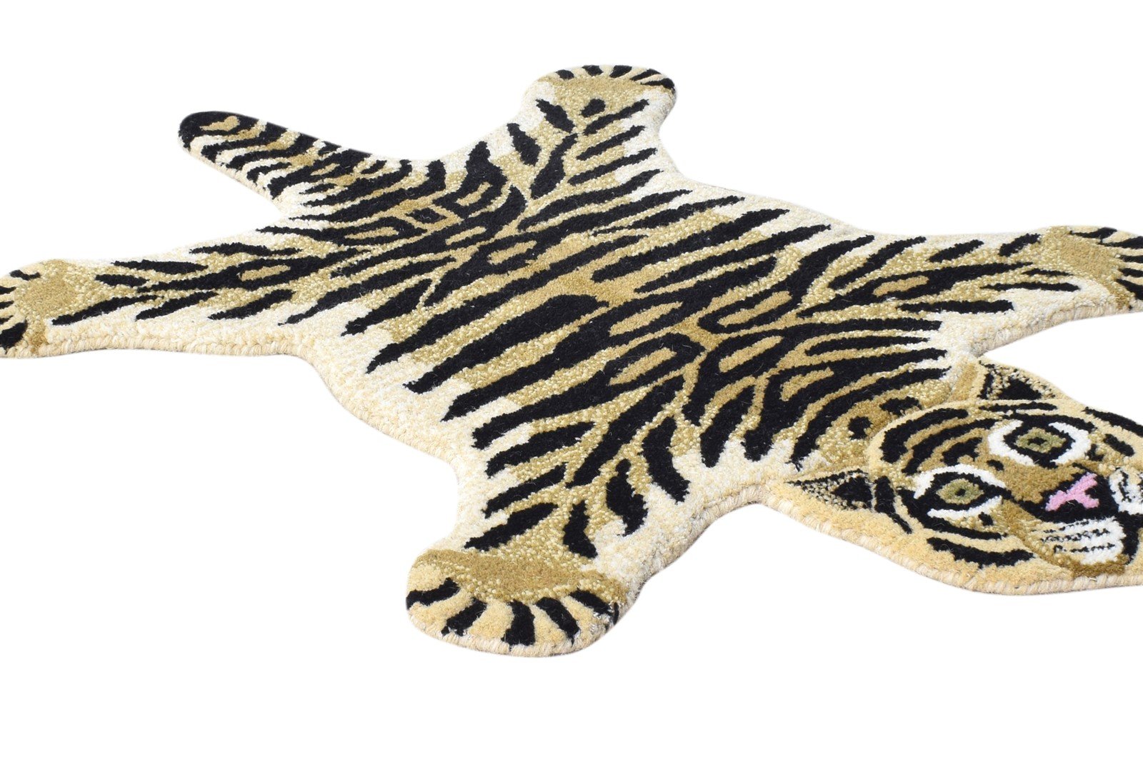 Wool Gold Rug 2' X 3' Kids & Teens Hand Tufted Indian Animal Print Small Carpet   7864644239509