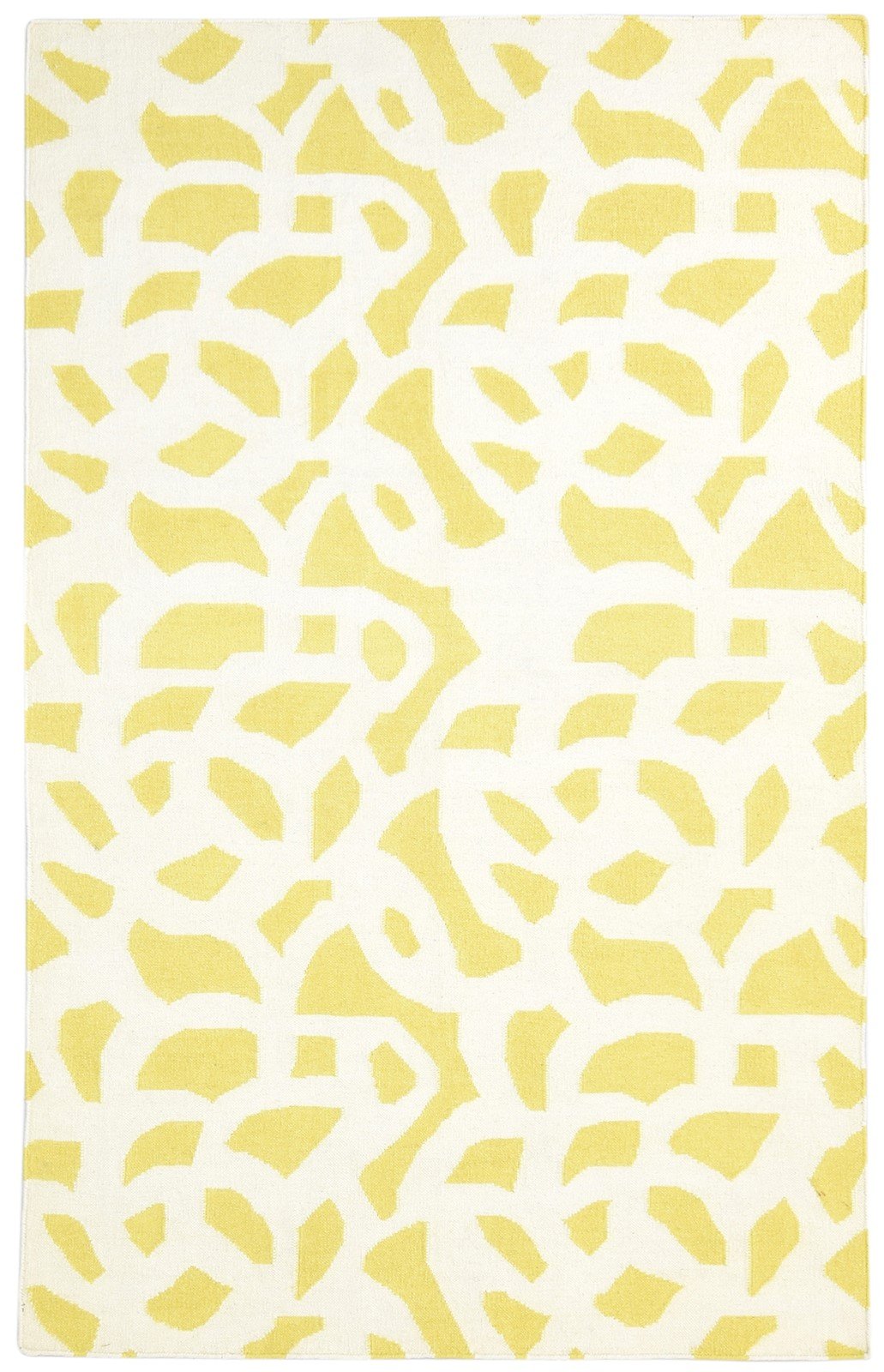Wool Gold Rug 5' X 8' Modern Dhurrie Scandinavian Abstract Room Size Carpet   7865045647509