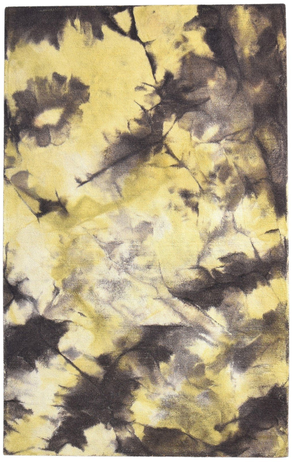 Wool Gold Rug 5' X 8' Modern Hand Tufted Shibori Tie Dye Room Size Carpet   7865198837909