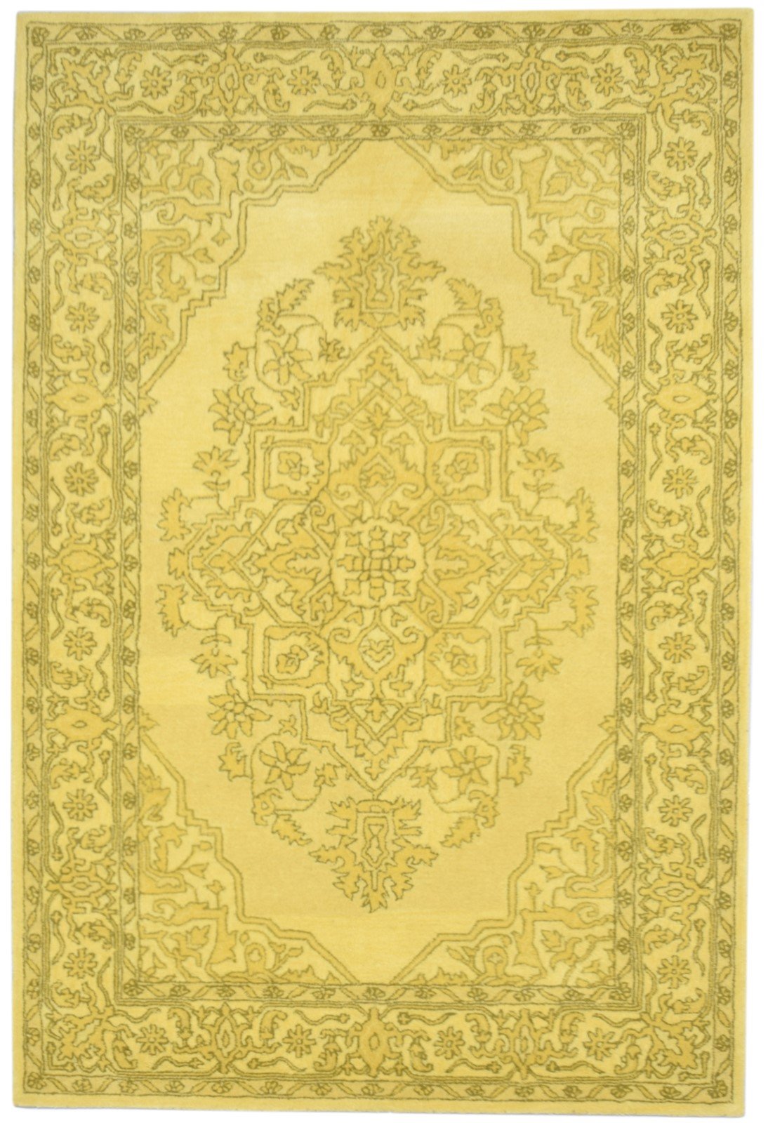 Wool Gold Rug 5' X 8' Persian Hand Tufted Heriz-Indian Oriental Room Size Carpet   7864108286101