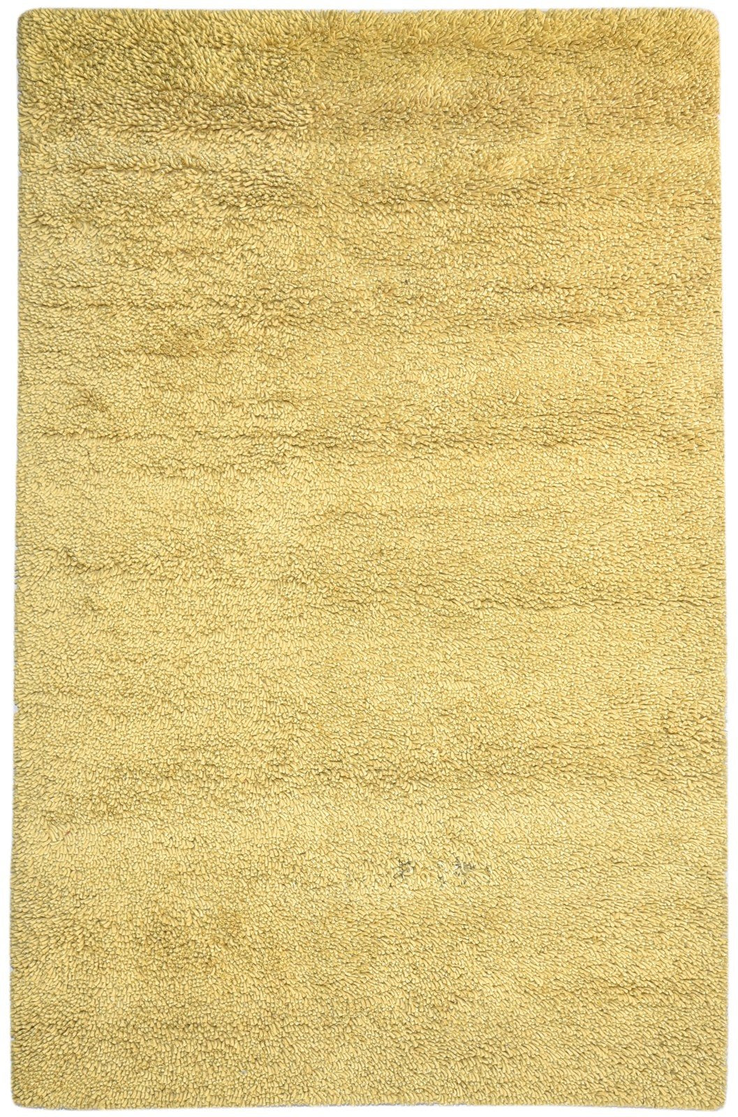 Wool Gold Rug 5' X 8' Shag Hand Knotted Scandinavian Solid Room Size Carpet   7865244450965