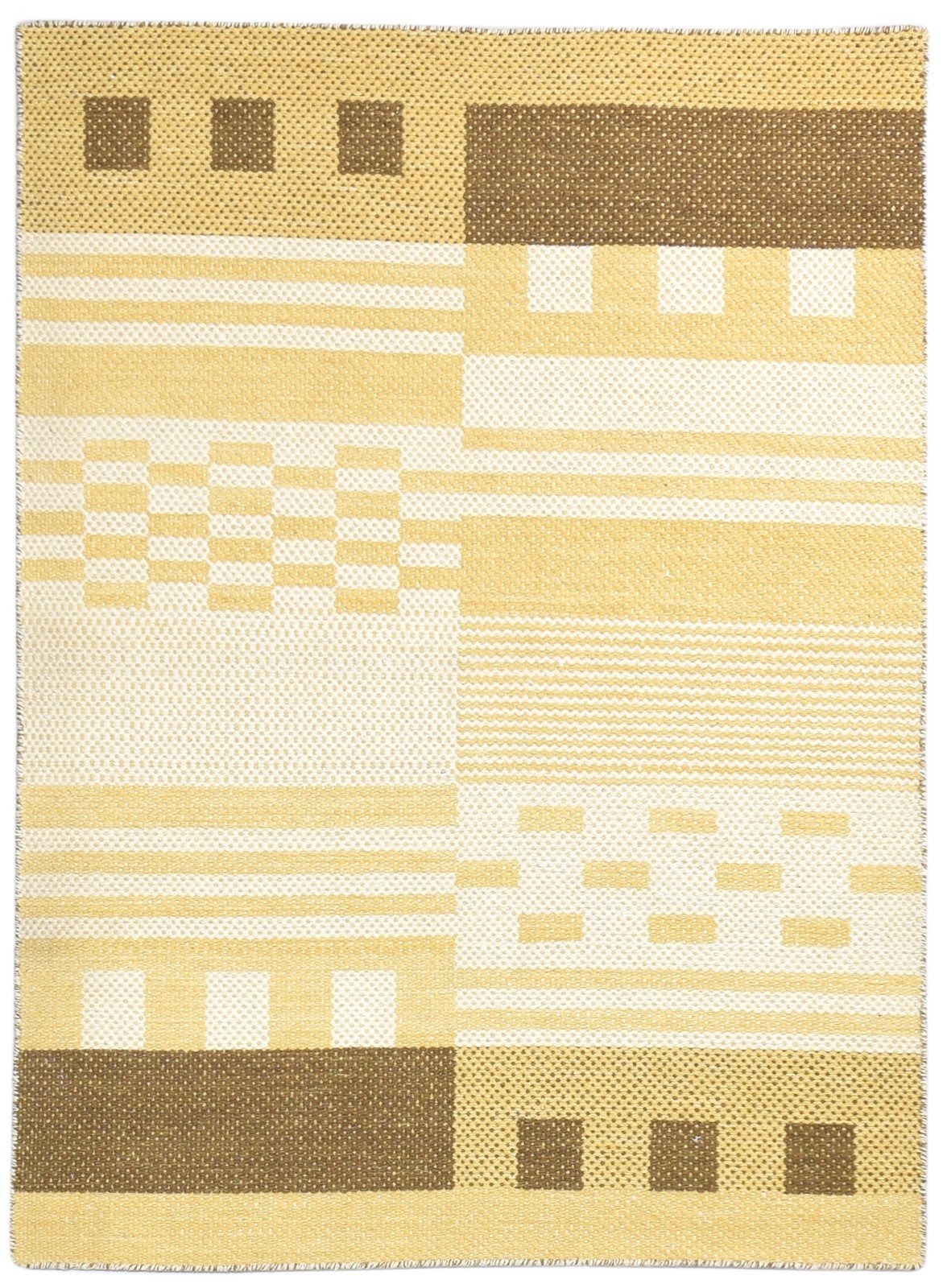 Wool Gold Rug 5X6 Southwestern Jacquard Loom American Tribal Room Size Carpet   7865004982421
