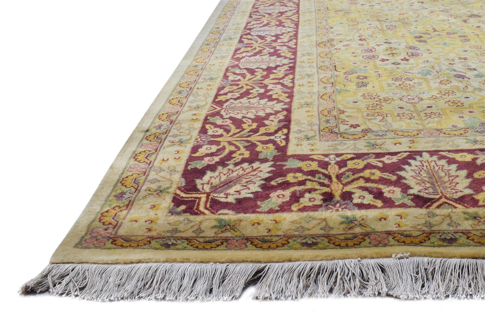 Wool Gold Rug 8' X 10' Persian Hand Knotted Kashan Oriental Large Carpet   7864630542485