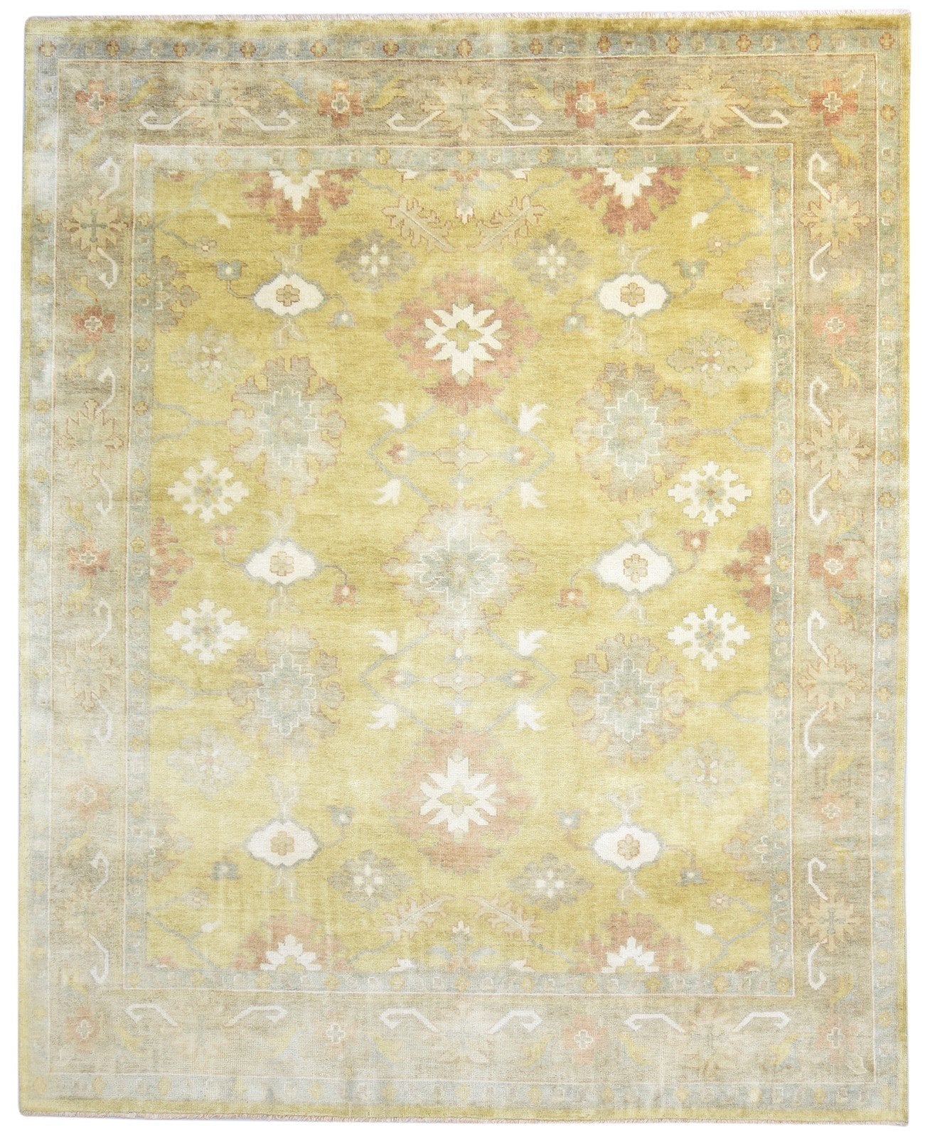 Wool Gold Rug 8' X 10' Persian Hand Knotted Oushak Oriental Large Carpet   7865009897621