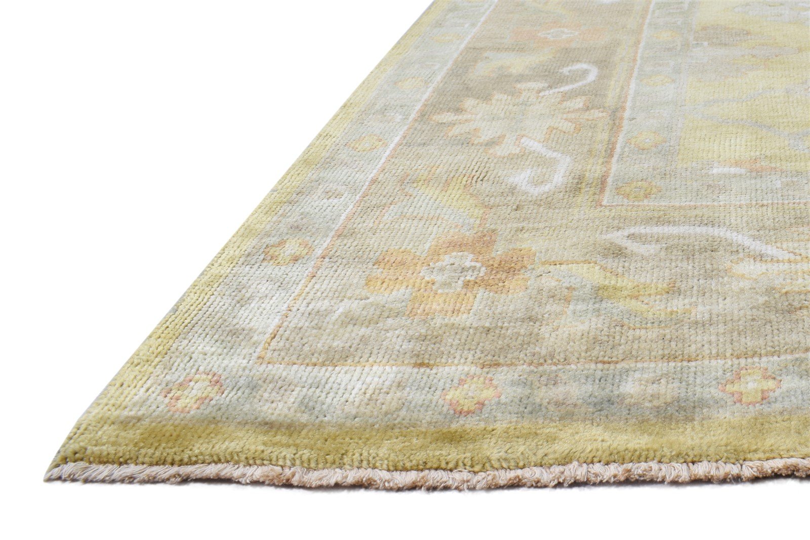 Wool Gold Rug 8' X 10' Persian Hand Knotted Oushak Oriental Large Carpet   7865009897621