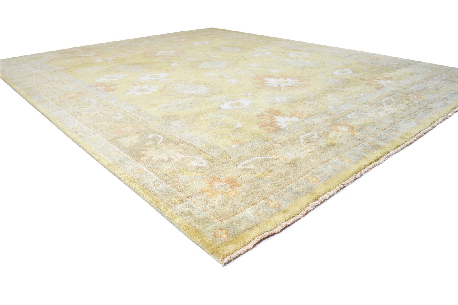 Wool Gold Rug 8' X 10' Persian Hand Knotted Oushak Oriental Large Carpet   7865009897621