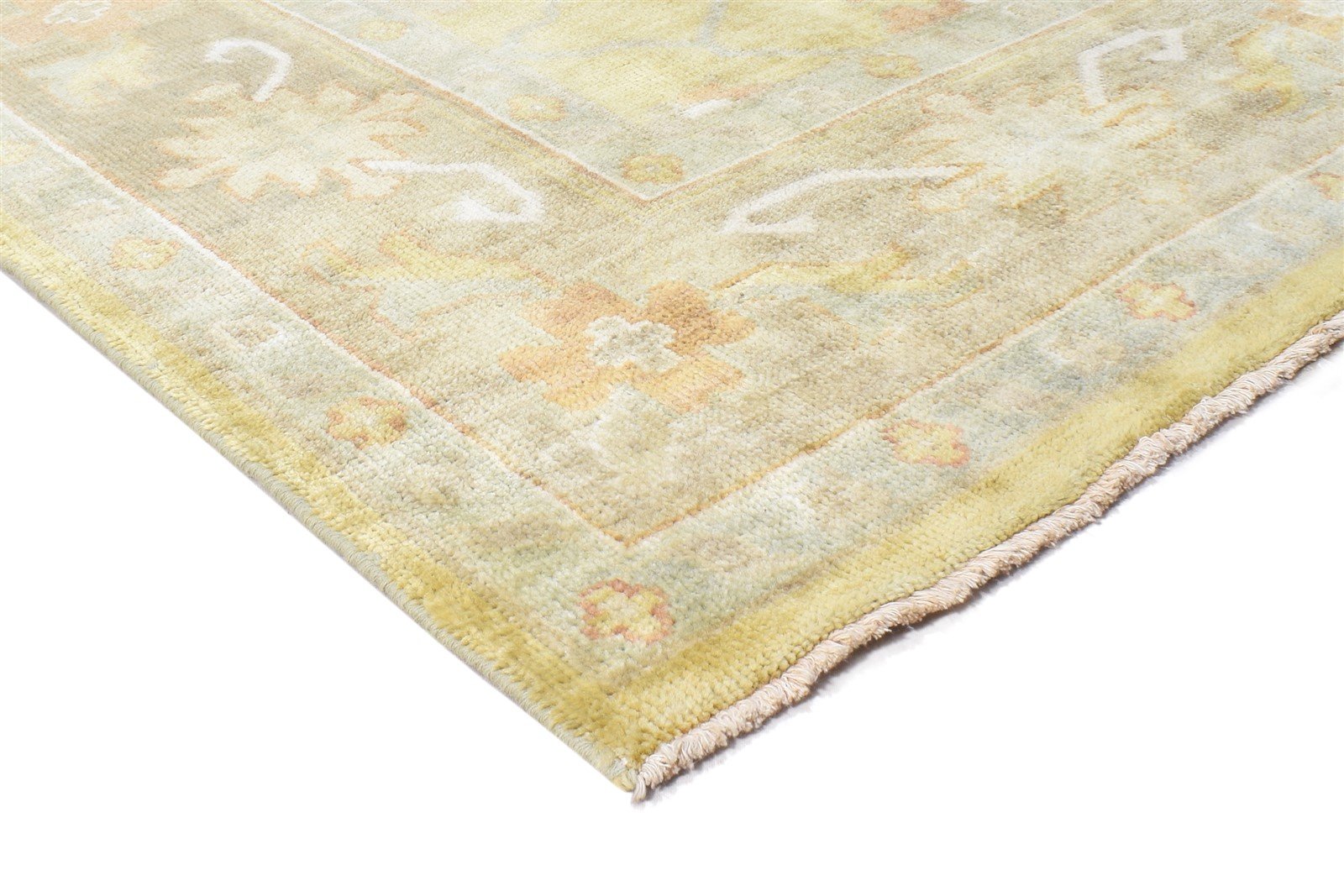 Wool Gold Rug 8' X 10' Persian Hand Knotted Oushak Oriental Large Carpet   7865009897621