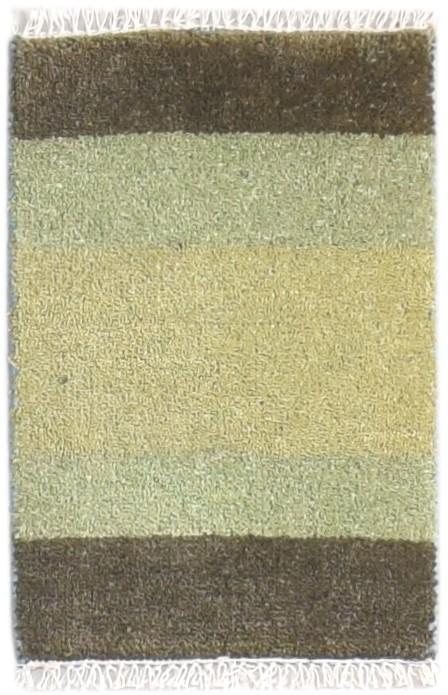 Wool Green Rug 1' X 2' Modern Hand Knotted American Striped Small Carpet   7865186156693