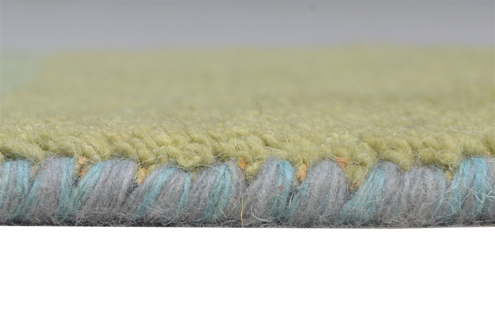 Wool Green Rug 1' X 2' Modern Hand Knotted American Striped Small Carpet   7865186156693