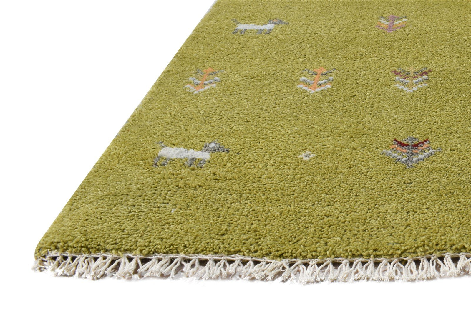 Wool Green Rug 2' X 3' Southwestern Hand Knotted American Tribal Small Carpet   7865057247381