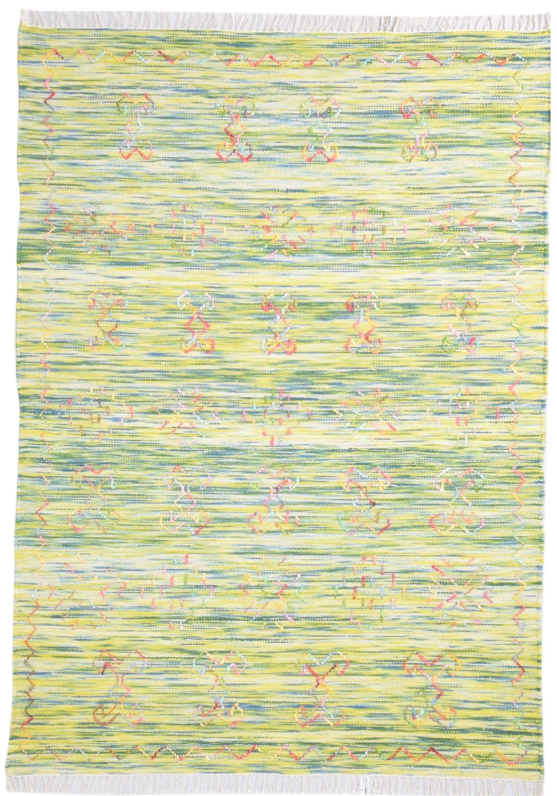 Wool Green Rug 5' X 7' Modern Hand Woven Bohemian Abstract Room Size Carpet   7865006260373