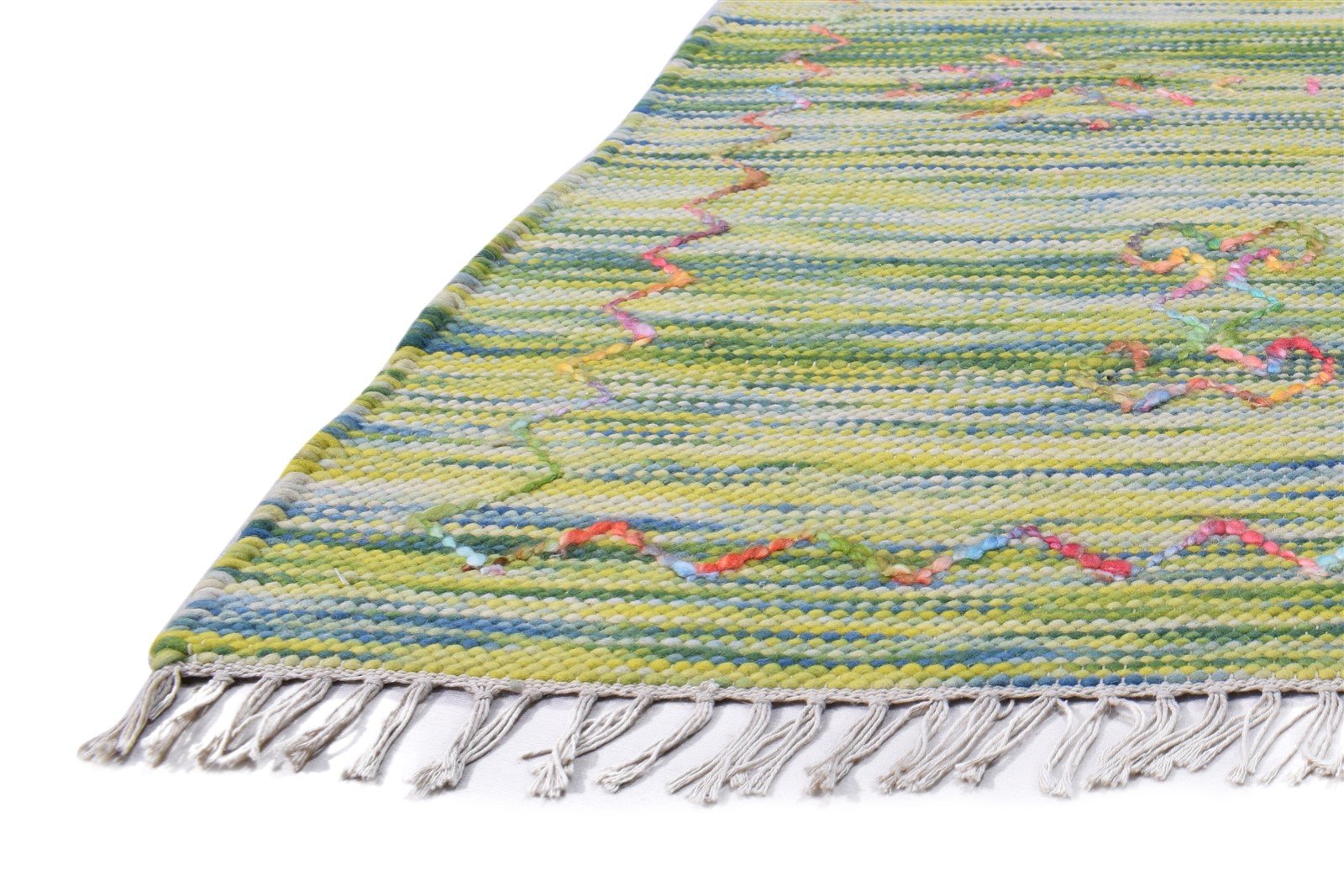 Wool Green Rug 5' X 7' Modern Hand Woven Bohemian Abstract Room Size Carpet   7865006260373