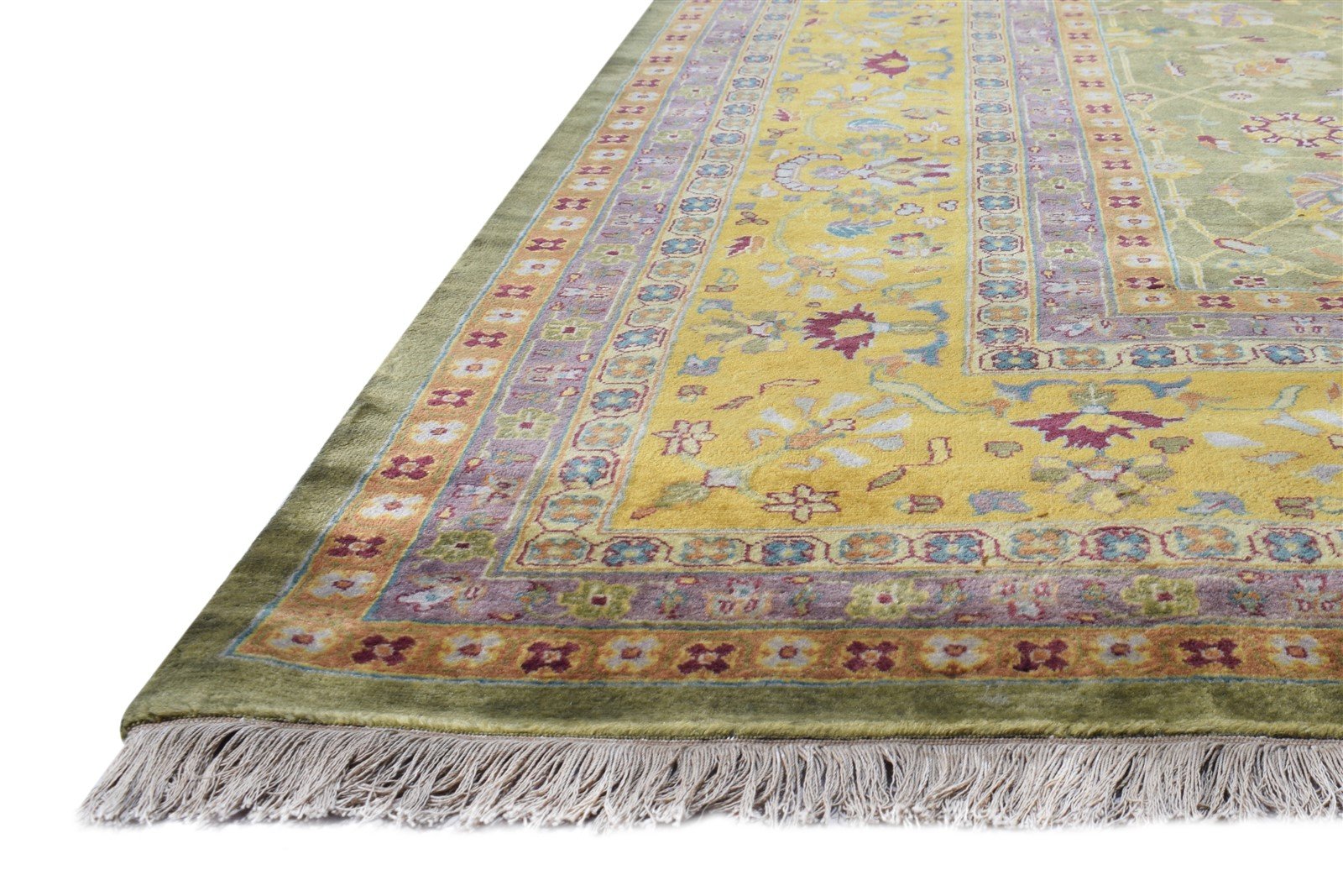 Wool Green Rug 8' X 10' Persian Hand Knotted Kashan Oriental Large Carpet   7864677433493