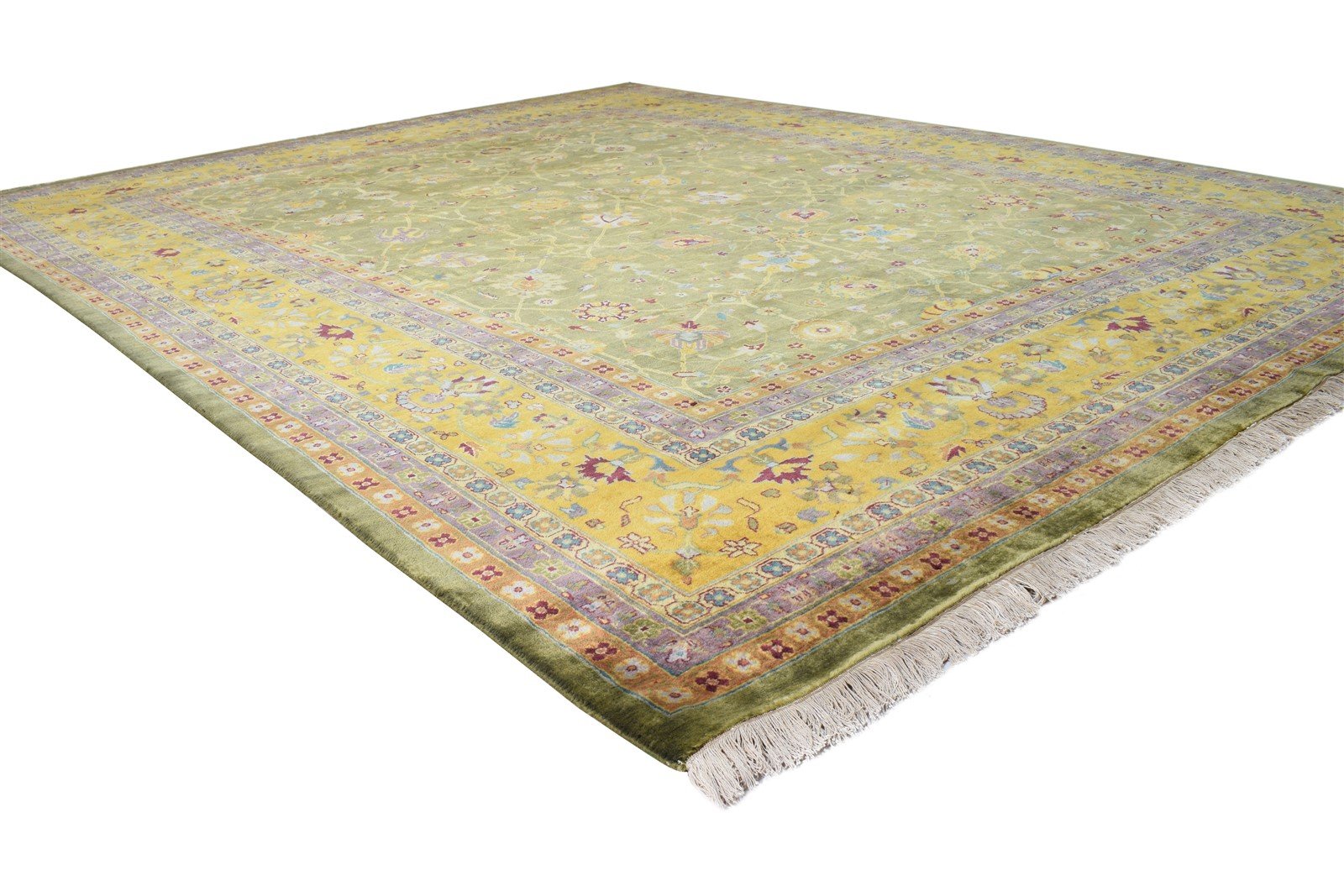Wool Green Rug 8' X 10' Persian Hand Knotted Kashan Oriental Large Carpet   7864677433493