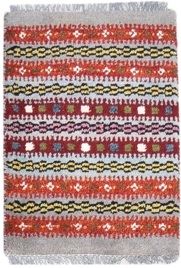 Wool Grey Rug 1' X 2' Persian Hand Knotted Gabbeh Southwestern Small Carpet   7864205541525