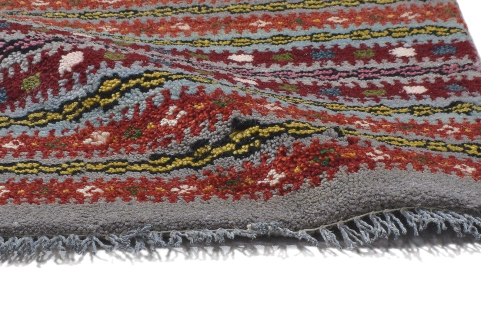 Wool Grey Rug 1' X 2' Persian Hand Knotted Gabbeh Southwestern Small Carpet   7864205541525