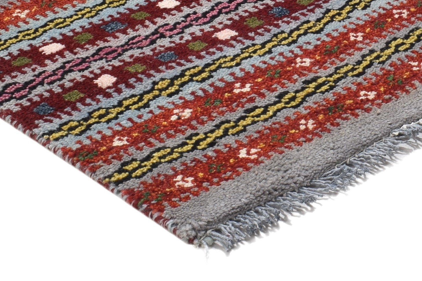 Wool Grey Rug 1' X 2' Persian Hand Knotted Gabbeh Southwestern Small Carpet   7864205541525
