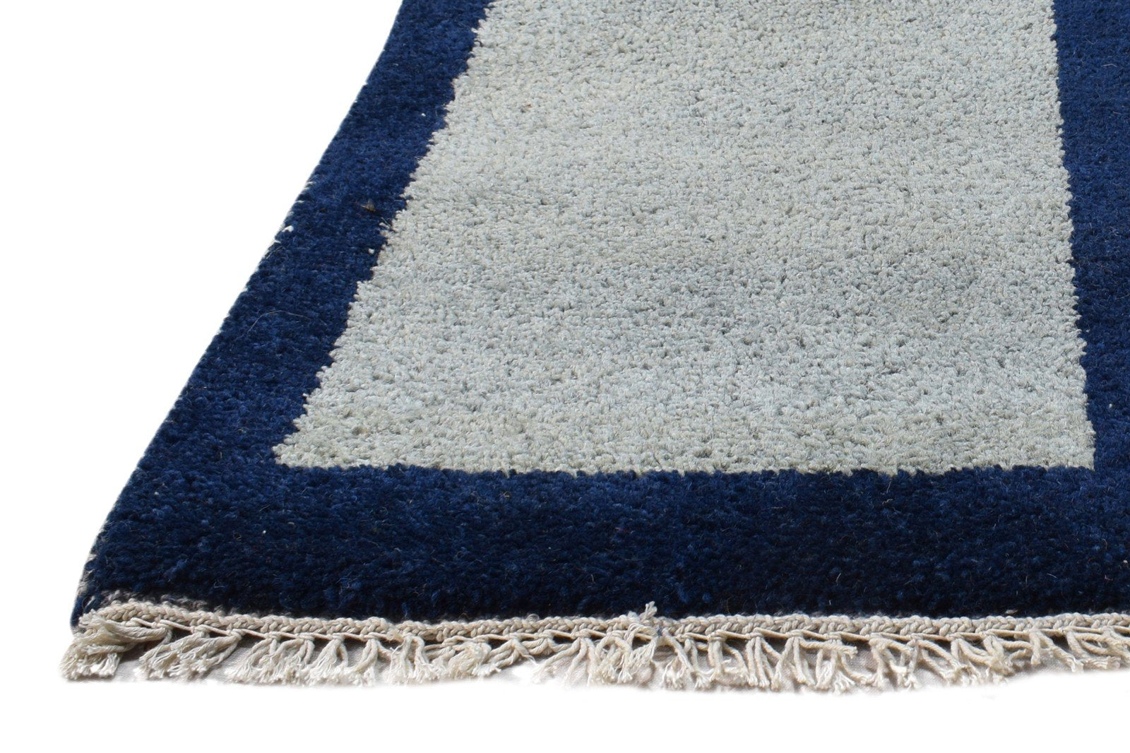Wool Grey Rug 1' X 2' Tribal Hand Knotted Southwestern Bordered Small Carpet   7865184125077