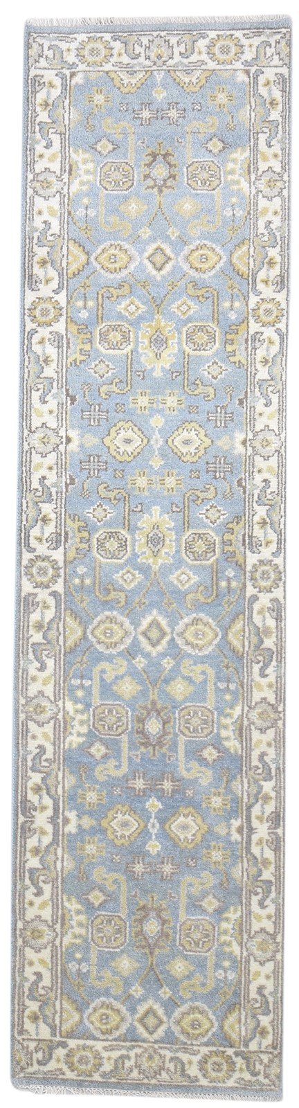 Wool Grey Rug 2'6 X 10' Persian Hand Knotted Oushak Oriental Small Runner   7864829182101