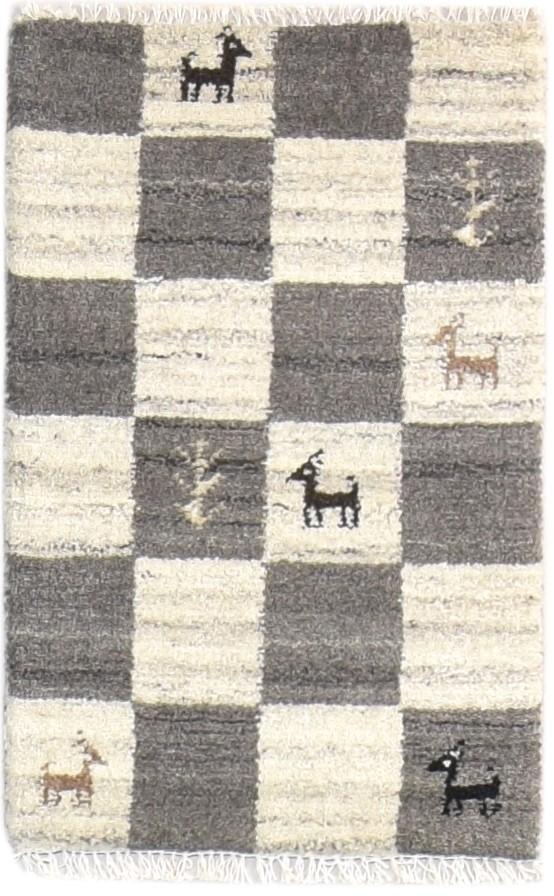Wool Grey Rug 2' X 2' Southwestern Hand Knotted Gabbeh Tribal Small Carpet   7865103777941
