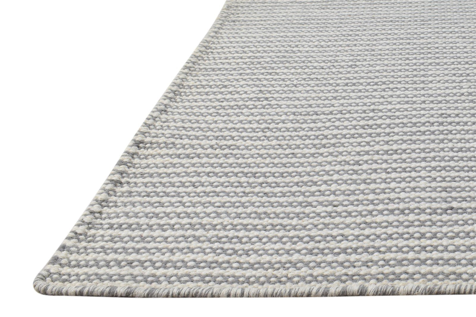 Wool Grey Rug 2' X 3' Modern Flatweave Scandinavian Striped Small Carpet   7865134907541