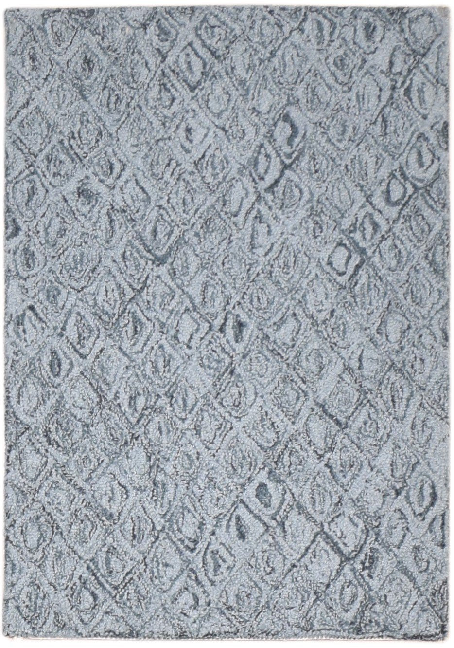 Wool Grey Rug 2' X 3' Modern Hand Tufted Moroccan Trellis Small Carpet   7864135647381
